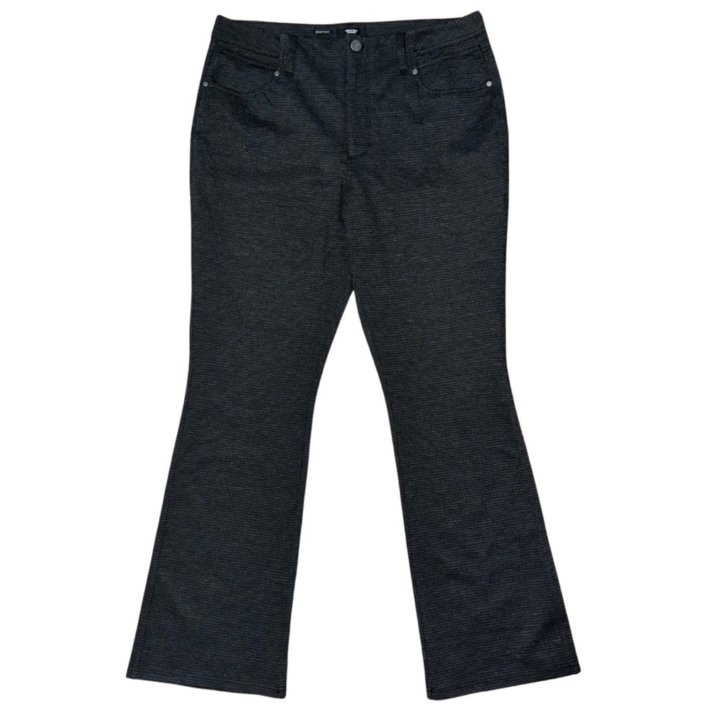 Simply Vera Wang dark gray/black patterned high-rise bootcut trousers - size XL